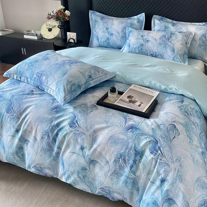 91家纺网 家纺一手货源 找家纺 金纱玉纺家纺 2025新款全棉13376数码印花四件套（礼盒包装）330A1