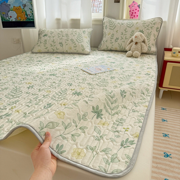 91家纺网 家纺一手货源 找家纺 慕尚家纺 2025新款小清新凉感丝乳胶席 风信子