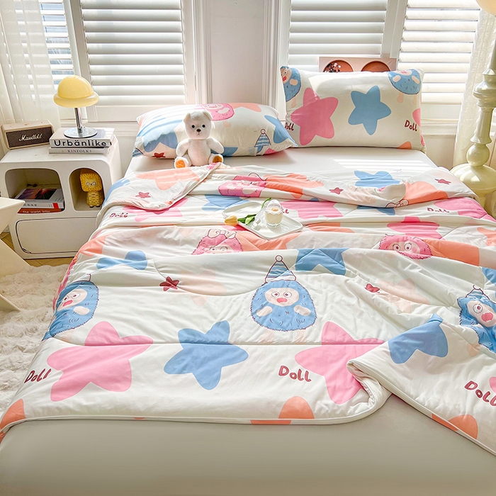 91家纺网 家纺一手货源 找家纺 好梦来家纺（原锦茂家纺） 2026新款印花凉感丝抗菌夏被 星愿