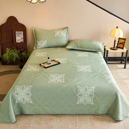 91家纺网 家纺一手货源 找家纺 （总）席之家 2025新款4D立体冰感泡泡床单款凉席-安妮