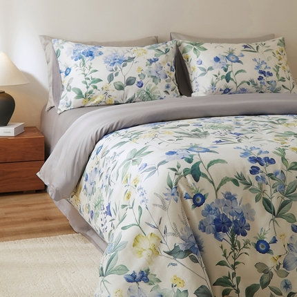 91家纺网 家纺一手货源 找家纺 原研家居 2025新款60支长绒棉数码印花系列 荷塘月色