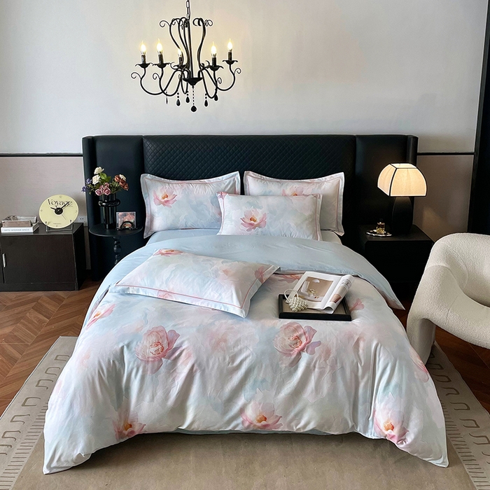 91家纺网 家纺一手货源 找家纺 金纱玉纺家纺 2025新款全棉13376数码印花四件套（礼盒包装）404A2