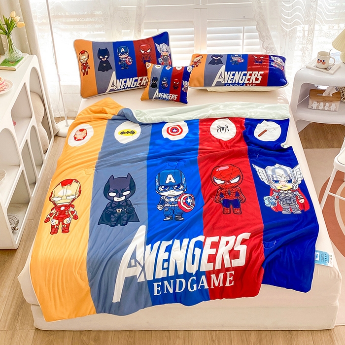 91家纺网 家纺一手货源 找家纺 ds生活馆 2025新款A类大版卡通凉感丝夏被 超级英雄