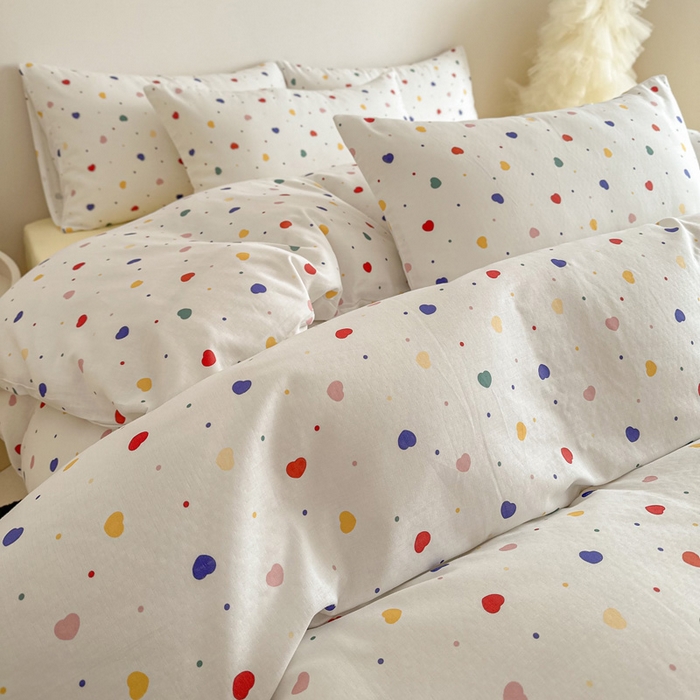 91家纺网 家纺一手货源 找家纺 塞纳 2026新款.全棉有氧双层纱四件套-场景一 心心相印