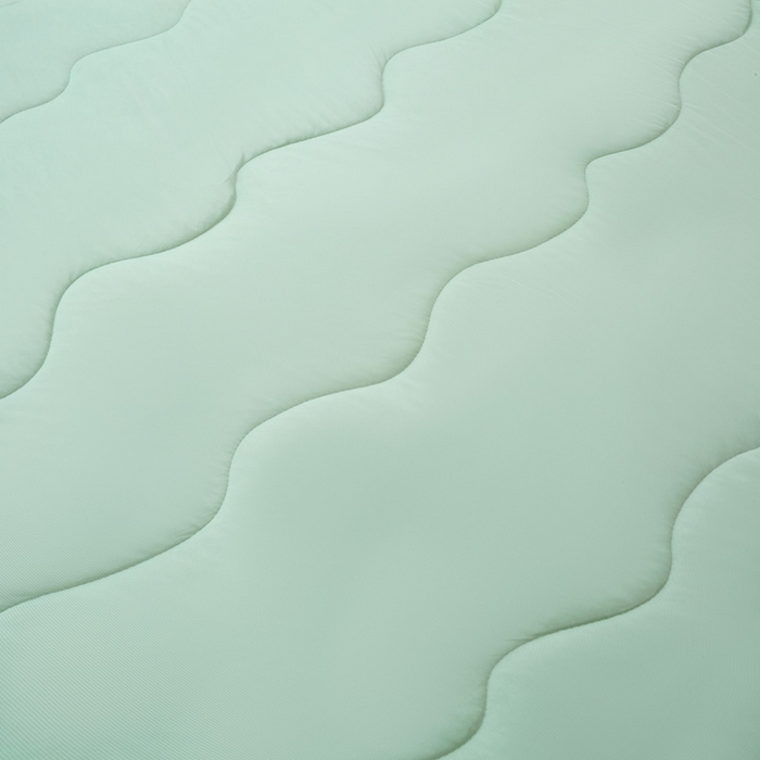 91家纺网 家纺一手货源 找家纺 好梦来家纺（原锦茂家纺） 2026新款印花凉感丝抗菌夏被 绿拼灰