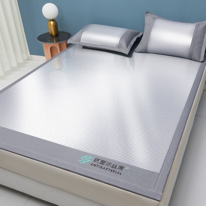 91家纺网 家纺一手货源 找家纺 迪乐妮 2025新款母婴级抗菌床笠款冰丝席 灰 床单款