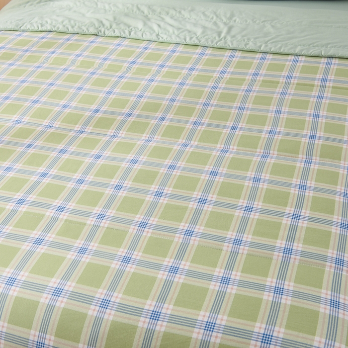 91家纺网 家纺一手货源 找家纺 玉清坊 2025新款色织水洗棉新疆棉花夏被【支持一件代发】 罗宾-绿