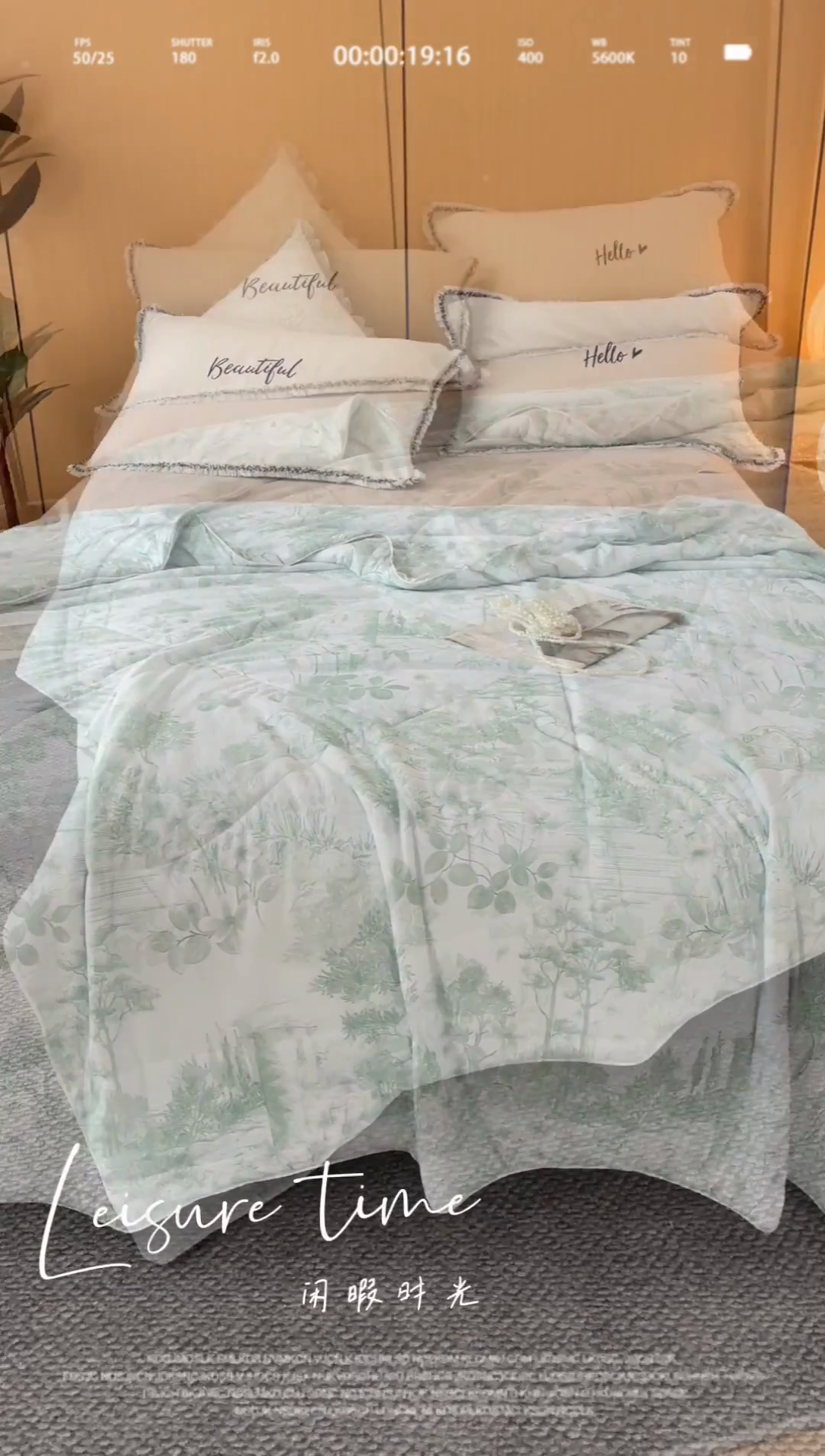 91家纺网 家纺一手货源 找家纺 佳居缘 2025新款A类冰氨双面数码印花凉感夏被 繁花-绿