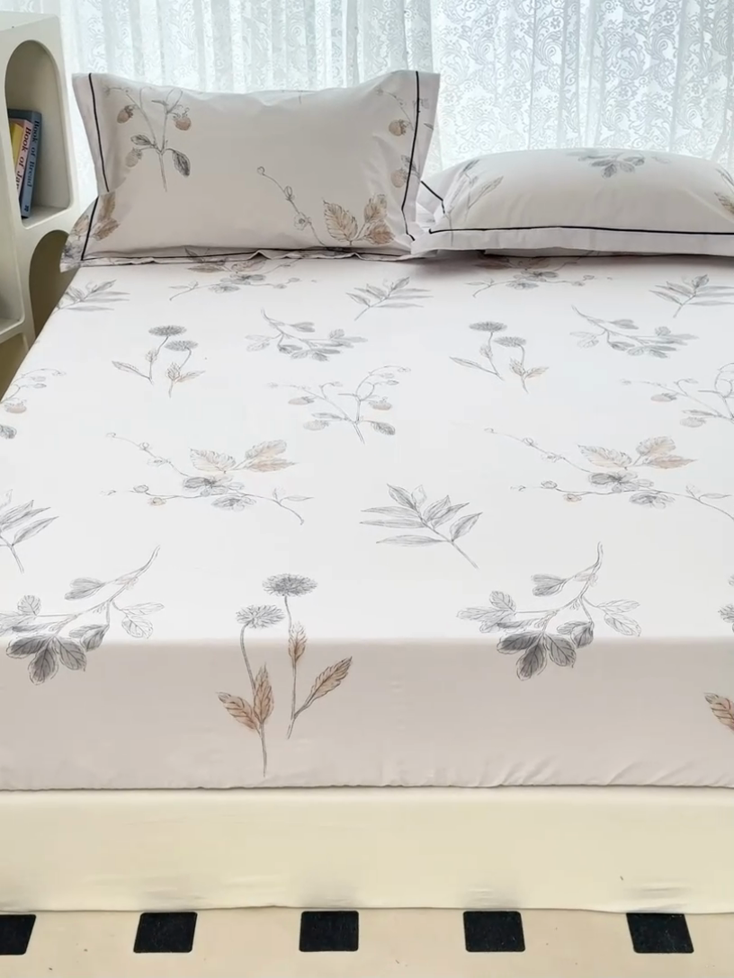 91家纺网 家纺一手货源 找家纺 锦罗绣 2025新款全棉13376印花套件单品单床笠 小思绪-粉