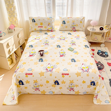 91家纺网 家纺一手货源 找家纺 （总）名兮家居 2025新款全棉纯棉经典小版奥特曼三丽鸥床单【含防伪标】