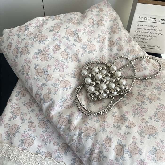 91家纺网 家纺一手货源 找家纺 奈萝家纺 奈萝2025新款全棉13372法式花边纯棉夏被春秋被 蔷薇花粉