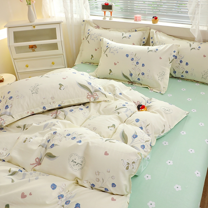 91家纺网 家纺一手货源 找家纺 牧笛缘家纺 2025新款全棉12868单被套 汐颜