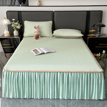 91家纺网 家纺一手货源 找家纺 （总）爱洛家纺 2025新款凉感丝豆豆床裙席