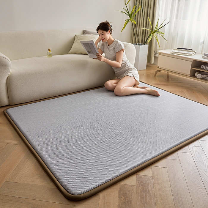 91家纺网 家纺一手货源 找家纺 迪乐妮 2025新款抑菌冰丝地垫床垫爬爬垫-大床图 抑菌冰丝垫+饼干花-灰色