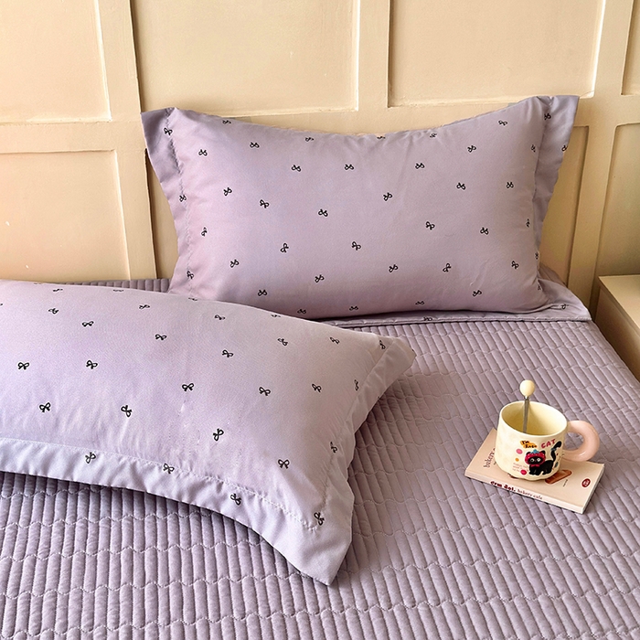 91家纺网 家纺一手货源 找家纺 人人爱 2025新款有氧针织棉双层纱床盖款四件套 结美