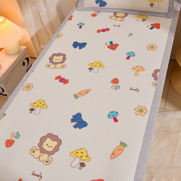 91家纺网 家纺一手货源 找家纺 宝贝优选 2025新款宝贝优选新款-7A抗菌冰藤软席 蘑菇狮子