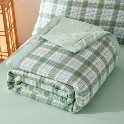 91家纺网 家纺一手货源 找家纺 （总）玉清坊 2025新款色织水洗棉新疆棉花夏被【支持一件代发】