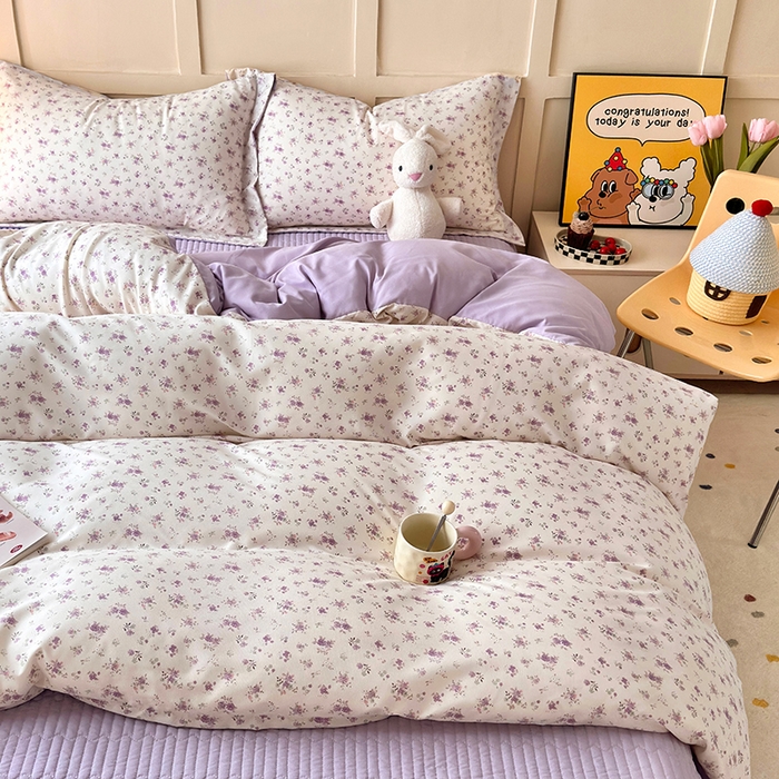 91家纺网 家纺一手货源 找家纺 人人爱 2025新款有氧针织棉双层纱床盖款四件套 雷拉小姐