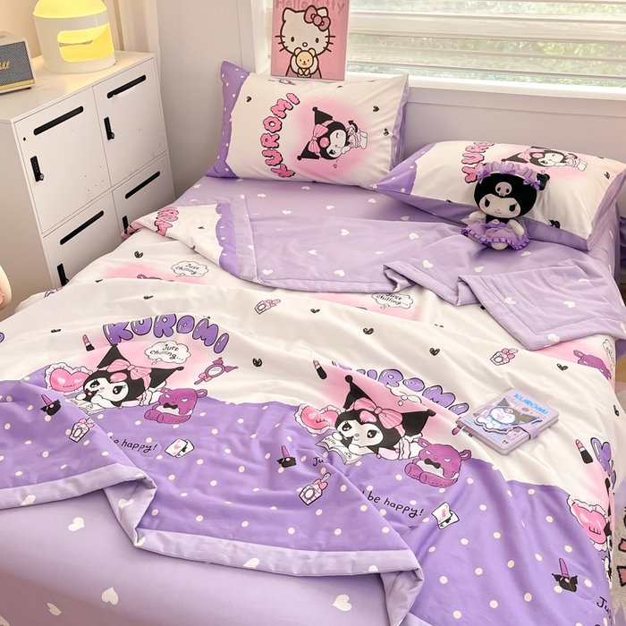 91家纺网 家纺一手货源 找家纺 博雅 2025新款三丽鸥全棉纯棉夏被夏凉被空调被四件套 夏被全棉-梦想库洛米