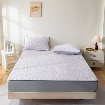 鑫姿席业 2025新款A类凉感冰豆豆席 雅致床笠款-冰紫