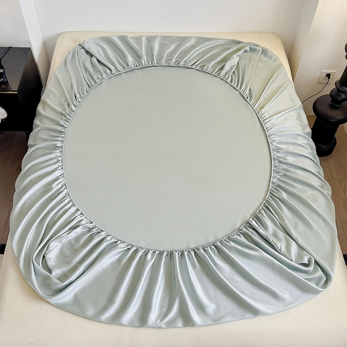 91家纺网 家纺一手货源 找家纺 好阁家纺 2025新款进口LF级60S莱赛尔床笠两件套三件套 竹青