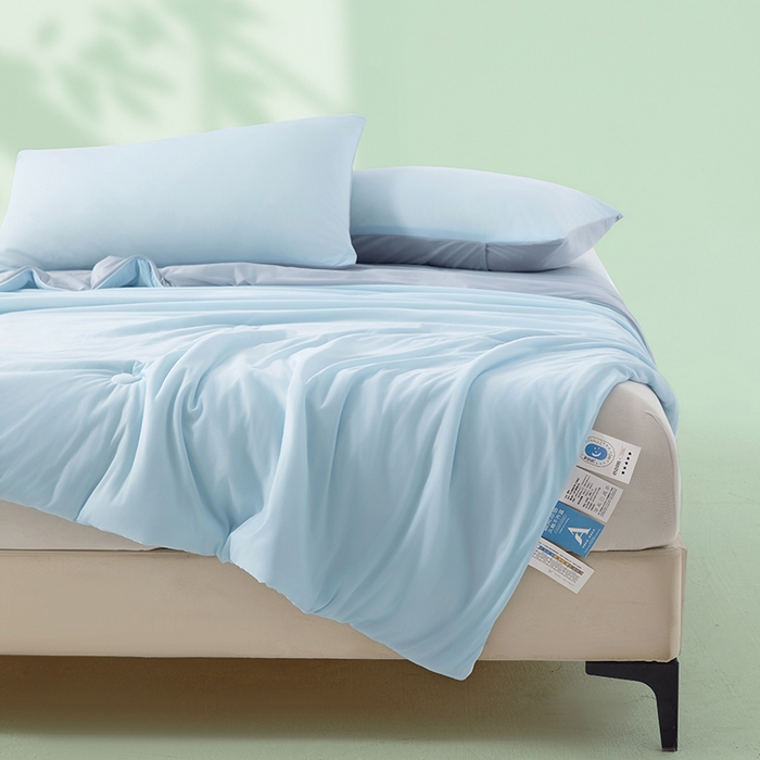 91家纺网 家纺一手货源 找家纺 迪乐妮 2025新款云母凉感夏凉被 天空蓝