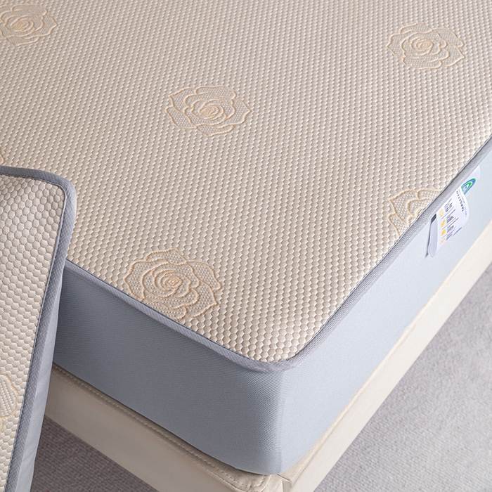 91家纺网 家纺一手货源 找家纺 2025新款山茶花系列冰豆豆凉席 山茶花床笠款-卡其