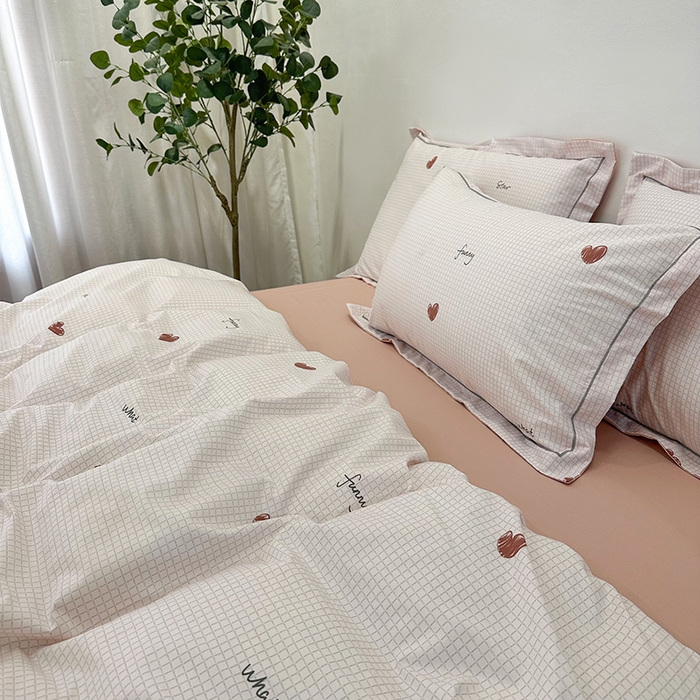 91家纺网 家纺一手货源 找家纺 橙艺 2025新款春夏铂金全棉四件套第二波 微光-粉