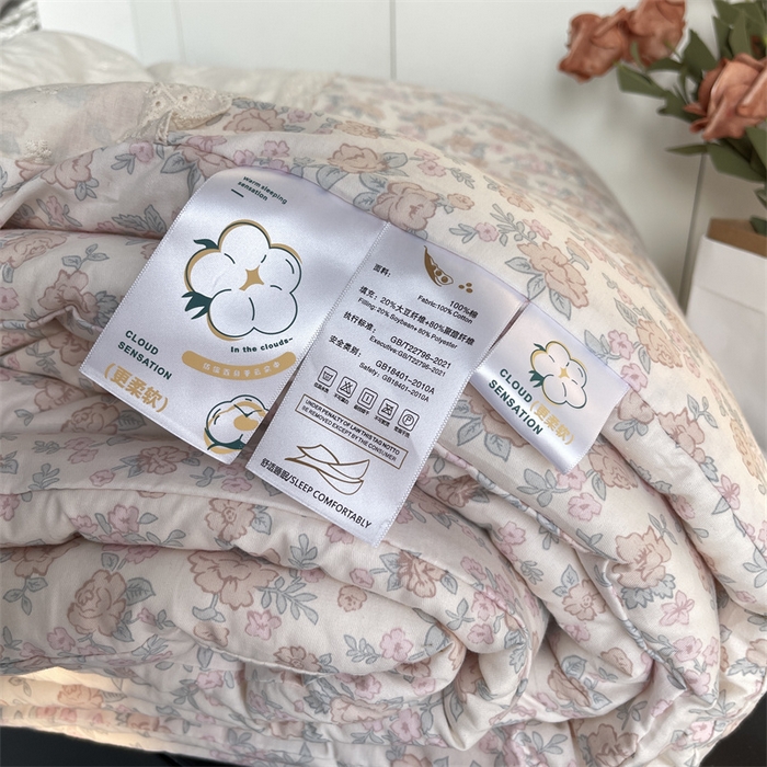 91家纺网 家纺一手货源 找家纺 奈萝家纺 奈萝2025新款全棉13372法式花边纯棉夏被春秋被 蔷薇花粉