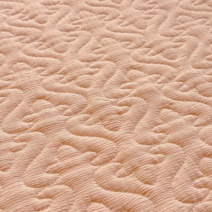 91家纺网 家纺一手货源 找家纺 花香四季家纺 2025新款泡芙小姐双层纱华夫格柔棉夹棉绗缝床盖床垫子单件三件套 泡芙小姐-玉