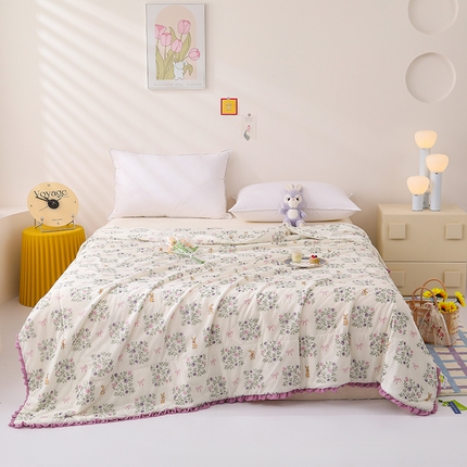 有货 2025新款小青柠凉感丝系列夏被夏凉被空调被 蓝莓兔