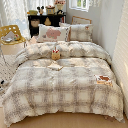 91家纺网 家纺一手货源 找家纺 （总）TT.one 塔塔家居 2025新款全棉刺绣双层纱贴布绣四件套