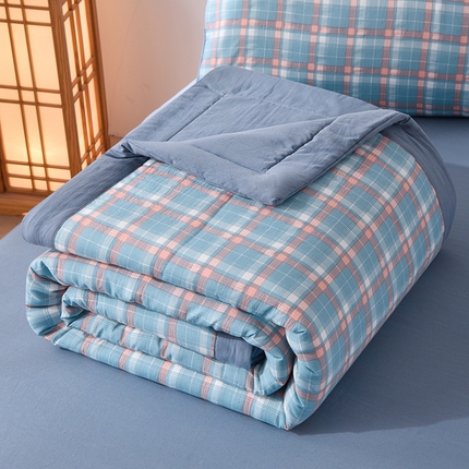 91家纺网 家纺一手货源 找家纺 （总）玉清坊 2025新款色织水洗棉新疆棉花夏被【支持一件代发】