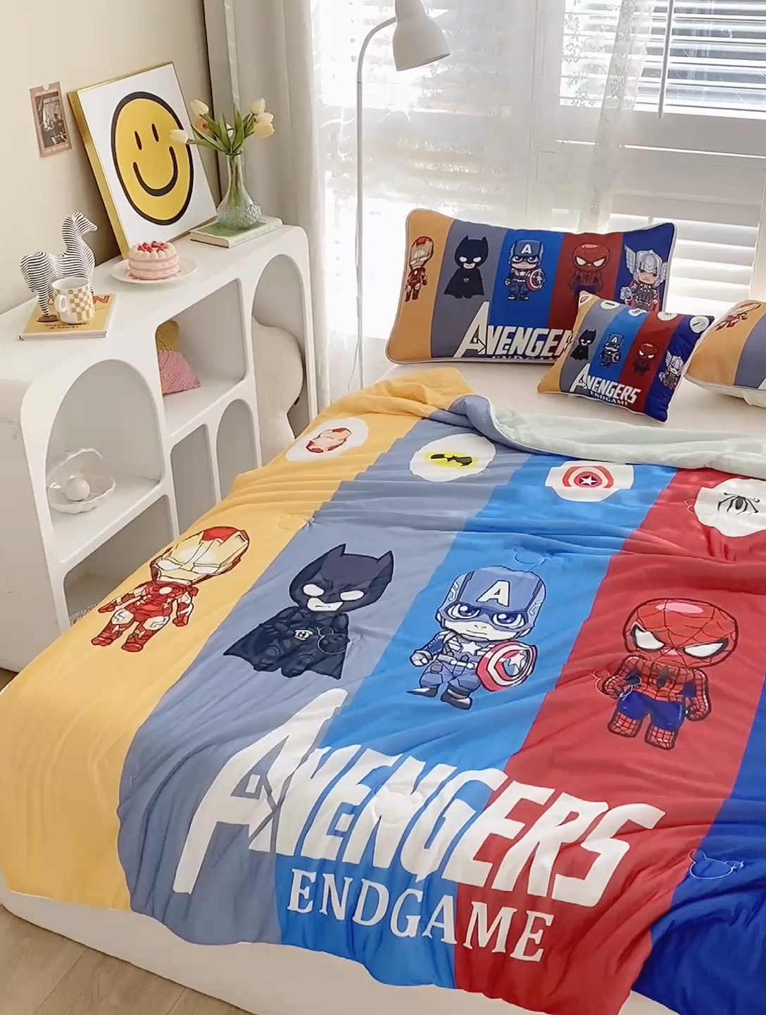 91家纺网 家纺一手货源 找家纺 ds生活馆 2025新款A类大版卡通凉感丝夏被 超级英雄