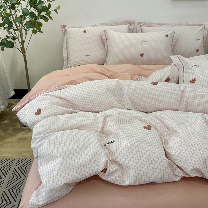 91家纺网 家纺一手货源 找家纺 橙艺 2025新款春夏铂金全棉四件套第二波 微光-粉