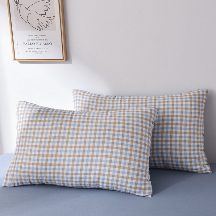 91家纺网 家纺一手货源 找家纺 玉清坊 2025新款色织水洗棉新疆棉花夏被【支持一件代发】 印月-蓝