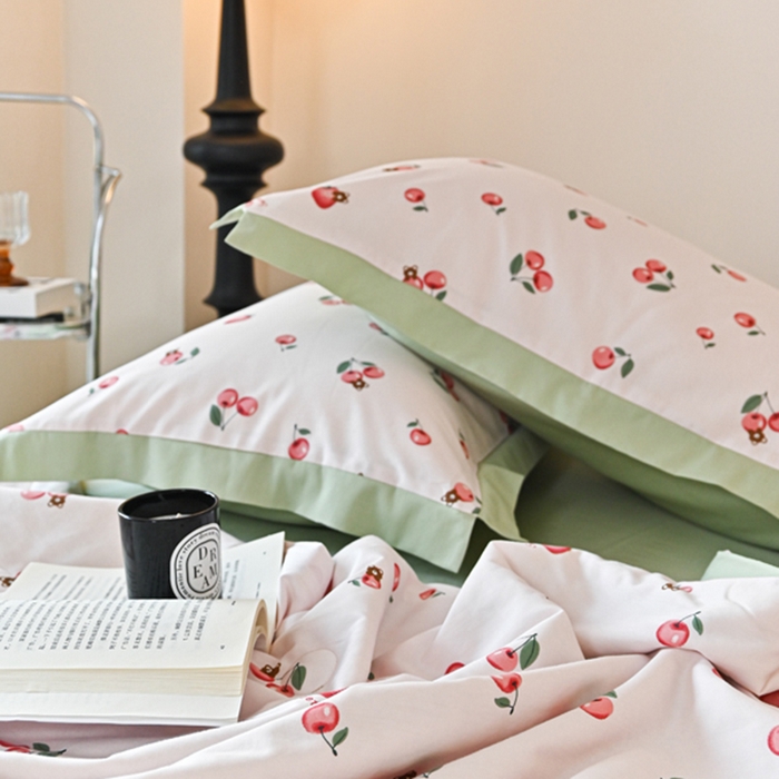 91家纺网 家纺一手货源 找家纺 佳居缘 2025新款天丝棉大豆印花夏被四件套 甜心