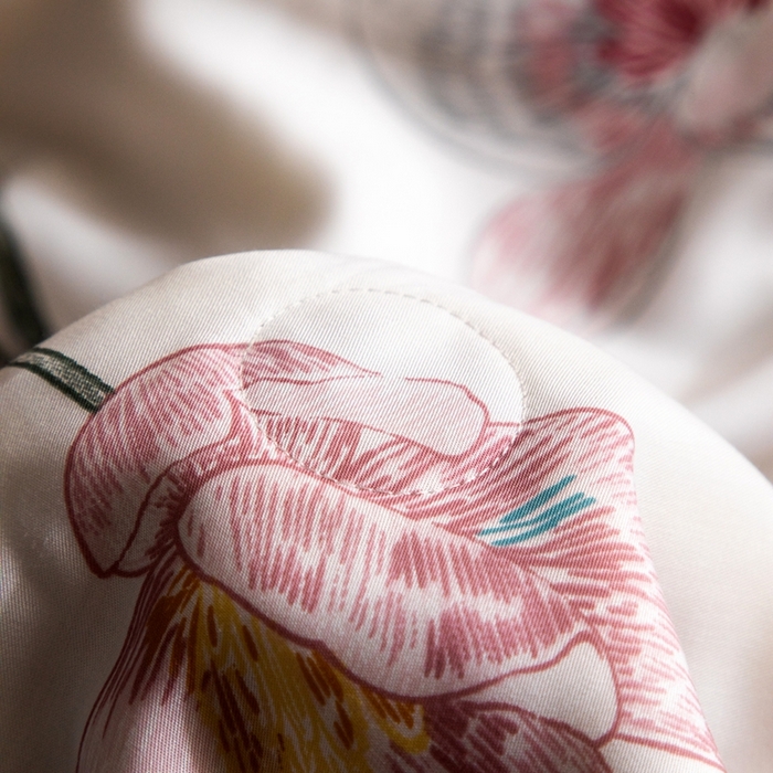 91家纺网 家纺一手货源 找家纺 佳居缘 2025新款天丝数码印花夏被四件套 气泡粉语