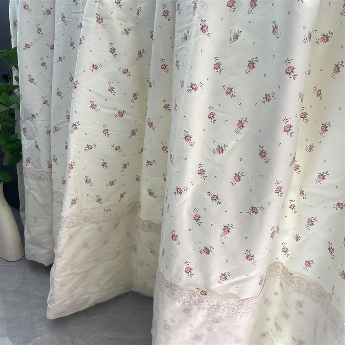 91家纺网 家纺一手货源 找家纺 奈萝家纺 奈萝2025新款全棉13372法式花边纯棉夏被春秋被 玫瑰花园