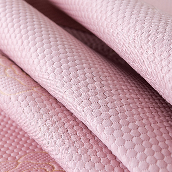 91家纺网 家纺一手货源 找家纺 2025新款山茶花系列冰豆豆凉席 山茶花床席款-粉