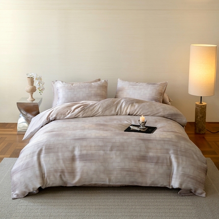 91家纺网 家纺一手货源 找家纺 （总）沐晴家纺 2025春夏新款纯色数码印花60兰精天丝四件套