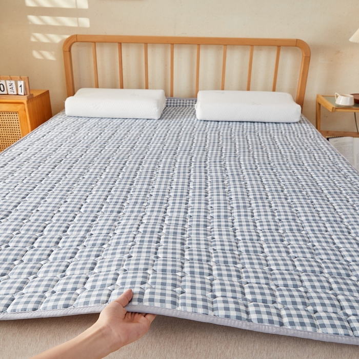 91家纺网 家纺一手货源 找家纺 迪乐妮 2025新款双面可用抑菌冰丝床褥爬爬垫-大床图 经典格
