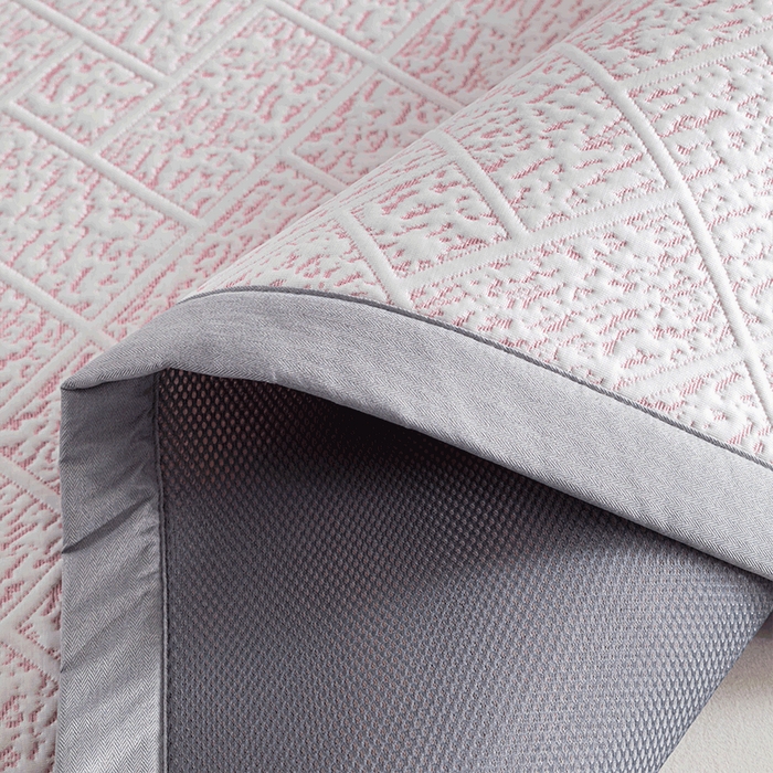 91家纺网 家纺一手货源 找家纺 鑫姿席业 2025新款A类凉感冰豆豆席 雅致床席款-冰粉