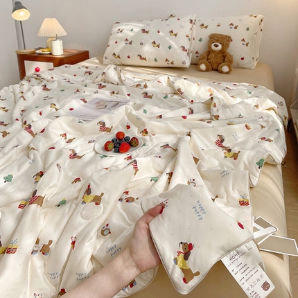 简爱 2025新款A类针织棉大豆纤维夏被 腊肠狗