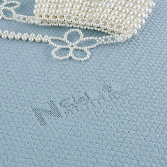 91家纺网 家纺一手货源 找家纺 新月家纺（锦威郎） 2025新款凉豆豆亲肤英文床裙 蓝色