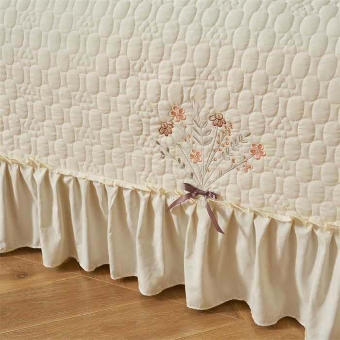 91家纺网 家纺一手货源 找家纺 2025新款A类多功能床盖单品单床盖床盖单件-情缘 奶昔白