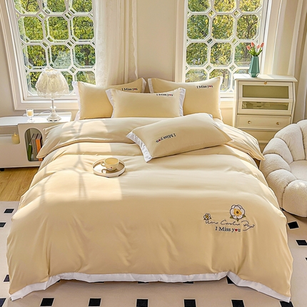 91家纺网 家纺一手货源 找家纺 （总）迪拜家纺 2025新款水洗棉绣花四件套