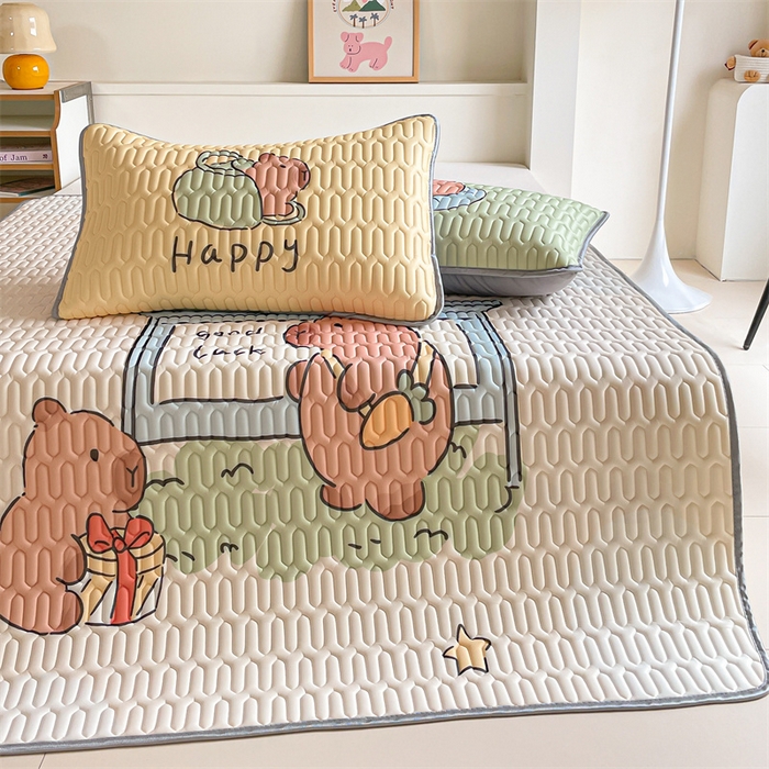 91家纺网 家纺一手货源 找家纺 布卢姆床垫 2025新款A类大版数码凉感丝乳胶凉席 好运每天