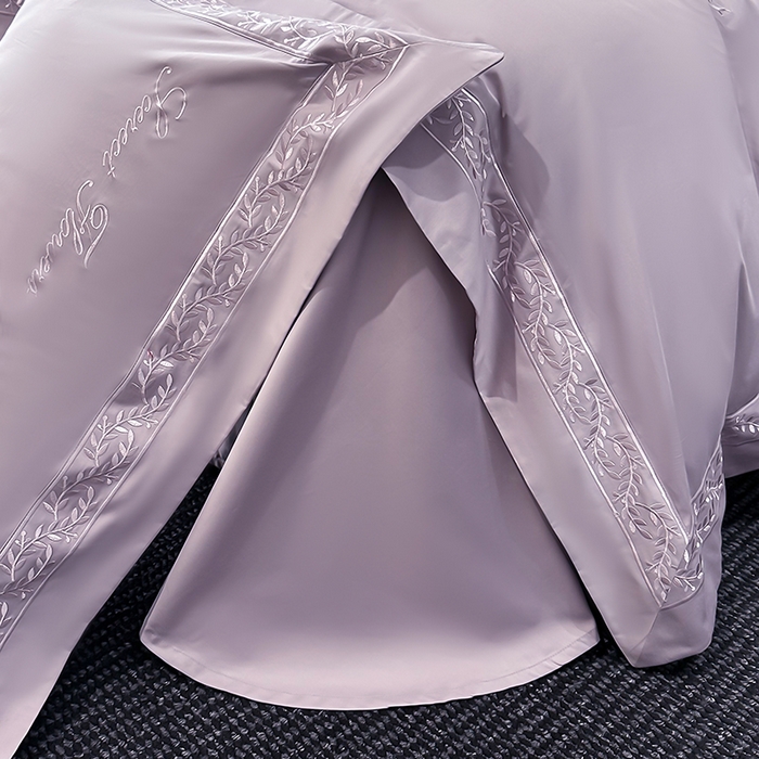 91家纺网 家纺一手货源 找家纺 安妮家居 2025新款全棉A类麦穗系列四件套 麦穗-紫色