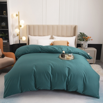 锦罗绣 2025新款全棉13376印花套件单品纯色系列单被套 孔雀绿